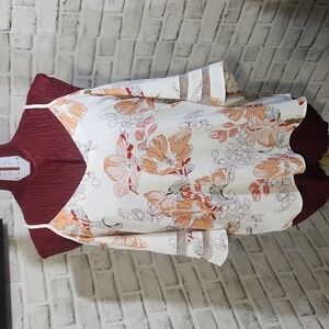 Amazon SZ L Floral Cold Shoulder Blouse